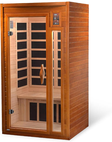DYNAMIC SAUNAS Barcelona 1- to 2-Person Low EMF FAR Infrared Sauna with Red Light Therapy & Bluetooth Speakers |