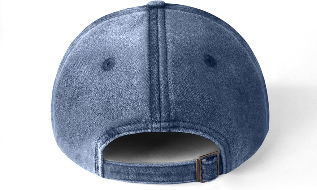 Kids Washed Denim Baseball Cap, 100% Cotton Curved Brim Hat, Breathable Sweatband for Boys Girls Outdoor Daily Use