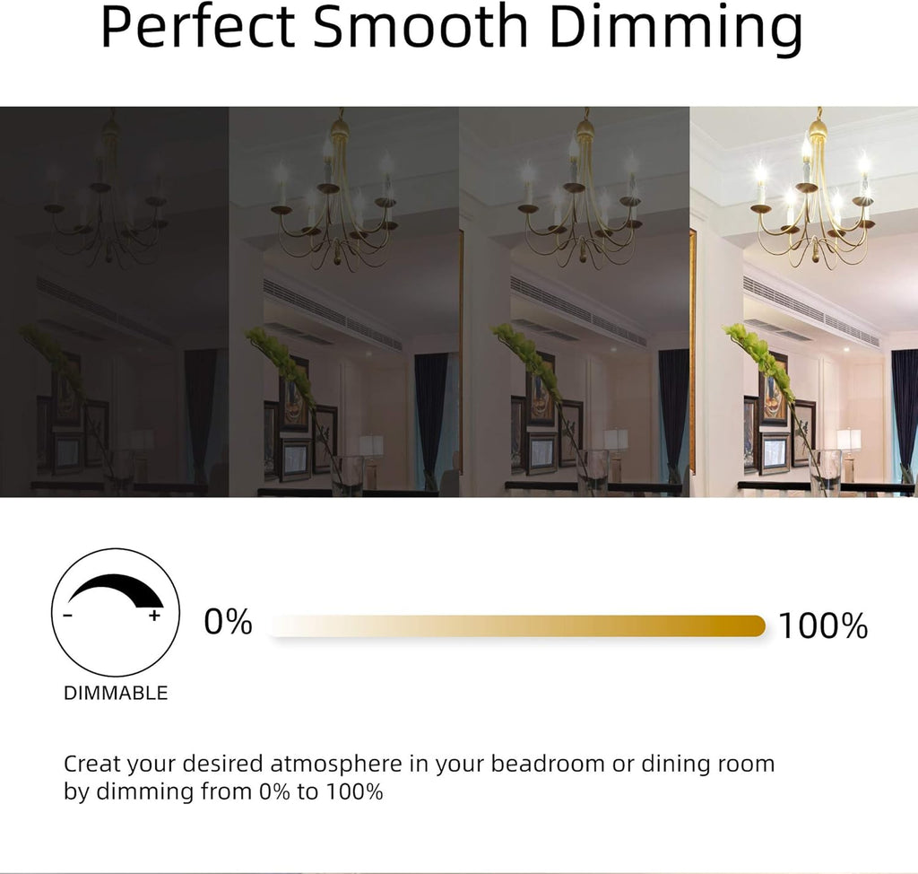 25W Equal LED Candelabra Bulb Bent Tip 2 Watts Warm White 2700K E12 Base Filament Style Chandelier Bulb. UL Listed