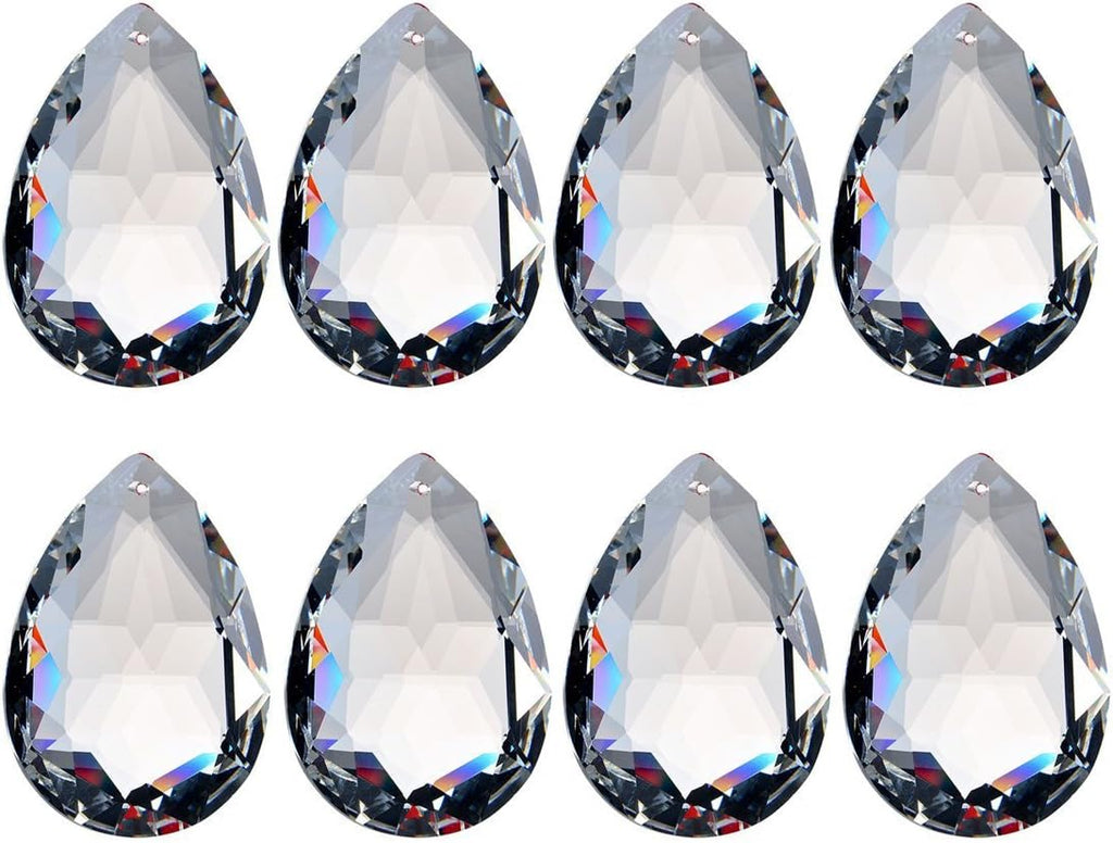 10 Pcs 50mm Clear Crystal Teardrop Pendants Chandelier Parts - Clear Crystal Teardrop Prisms Pendants 50mm Chandelier
