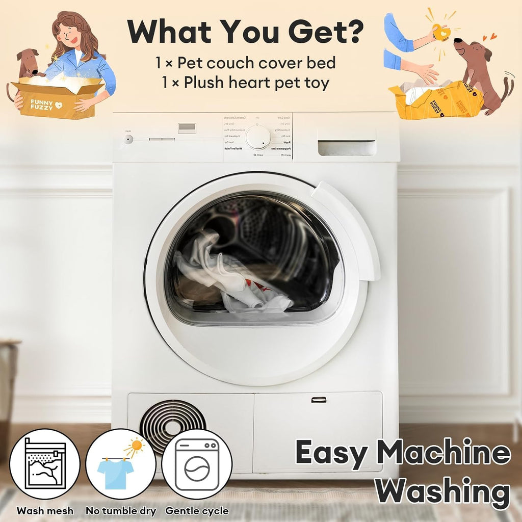 Dog Couch Bed, Calming Luxurious Pet Sofa Bed Cover Washable