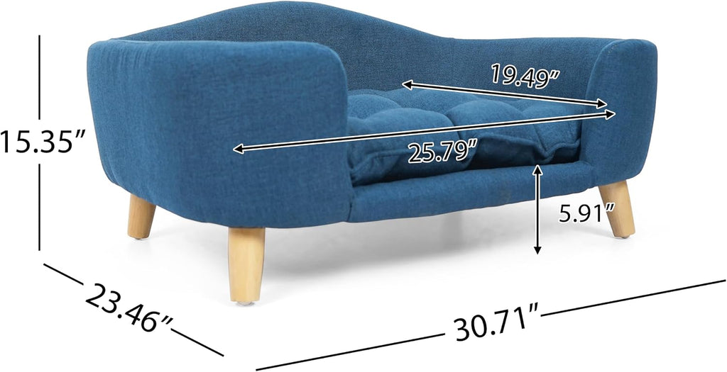 Elevated Dog Bed Frame for Small Dogs of 11-25lbs (Navy Blue)