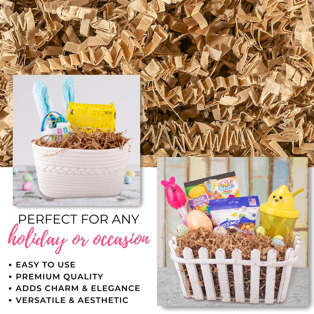 Crinkle Cut Paper Gift Basket Filler - 2 LB - Kraft