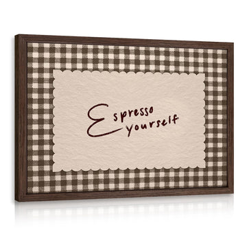 Espresso Yourself Wall Art, Coffee Bar Decor, Wood Framed 12x16 Inch
