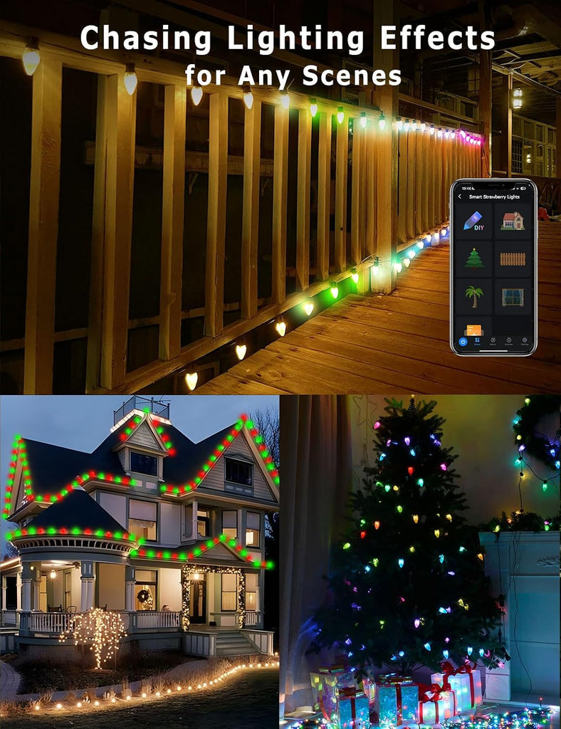 Smart RGB C9 Christmas Lights Outdoor 79FT, Color Changing String Lights
