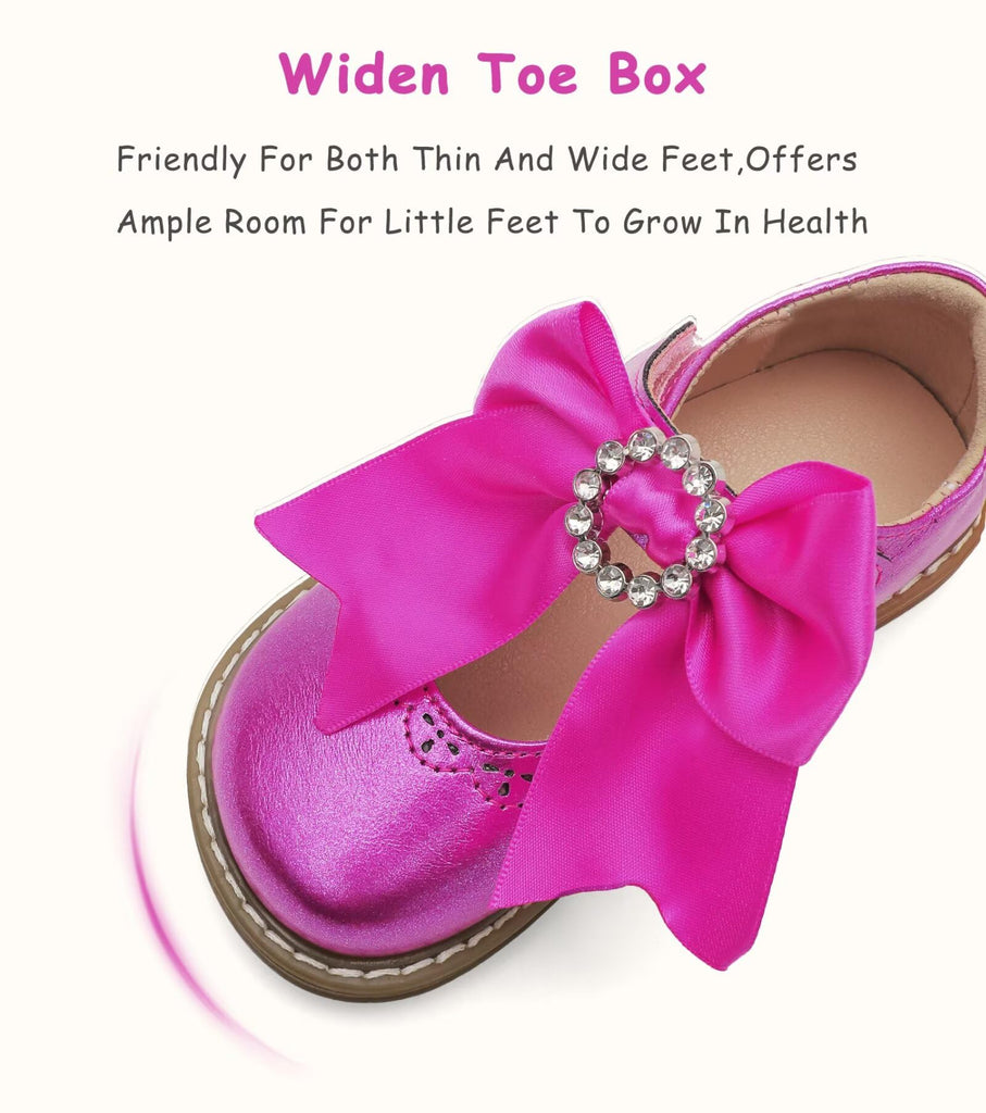 Toddler Girl Mary Jane Flat Dress Shoes with Bow