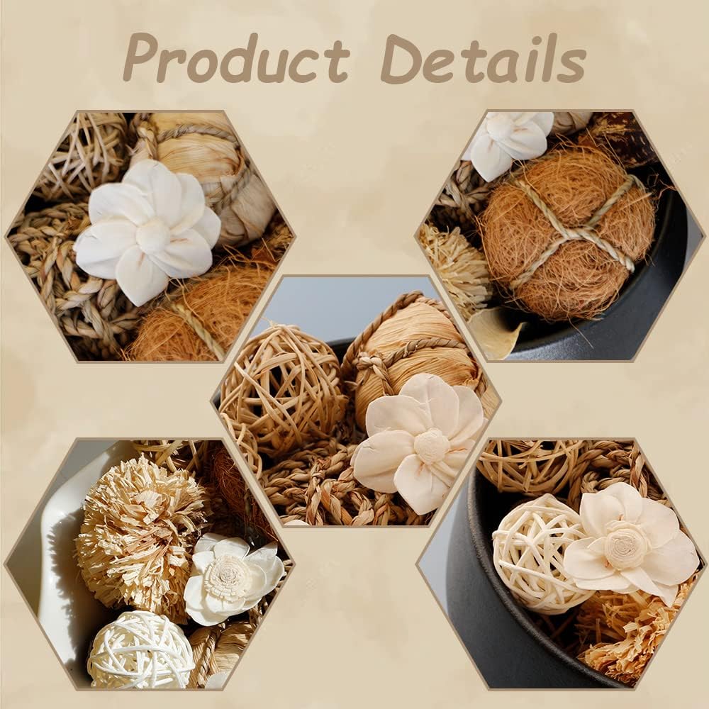Large Decorative Balls for Bowls, Brown White