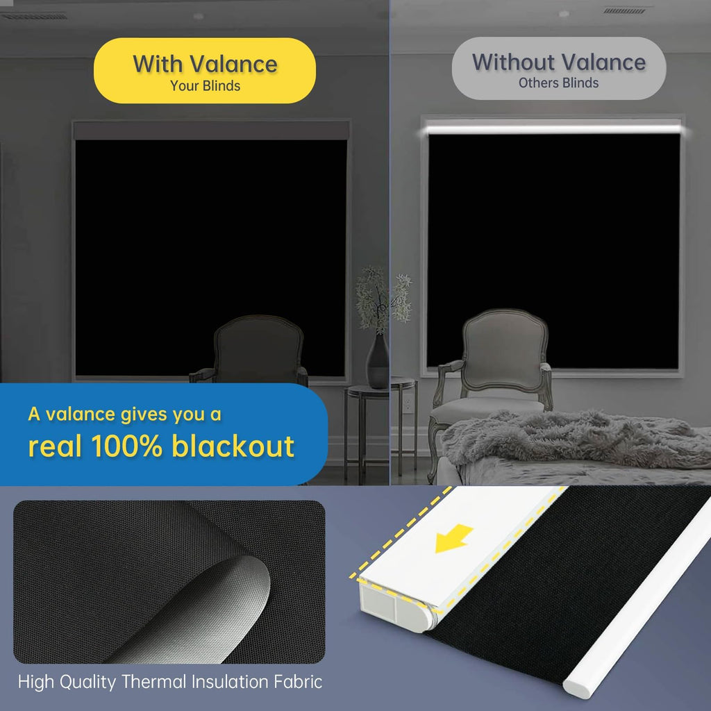 Motorized Blinds with Remote, Automatic Blackout Shades for Windows
