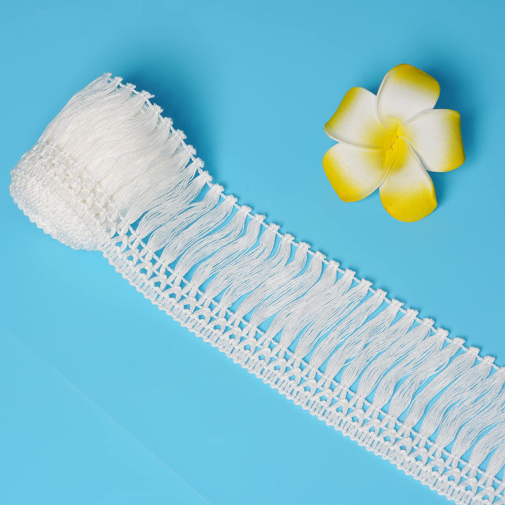 Cotton Tassel Fringe Trim, 10 Yards X 6cm Wide Sewing Trim, White