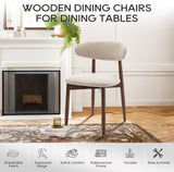 Wooden Dining Chairs Set of 2, Modern Fabric Upholstered Kitchen Side Chairs