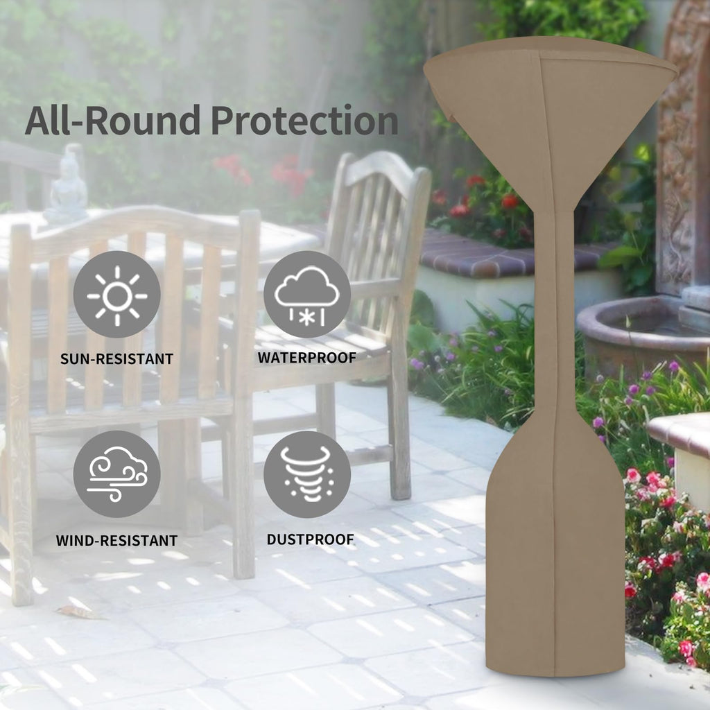 Stand-Up Patio Heater Cover, 95"H x 34"D x 19"B, Camel