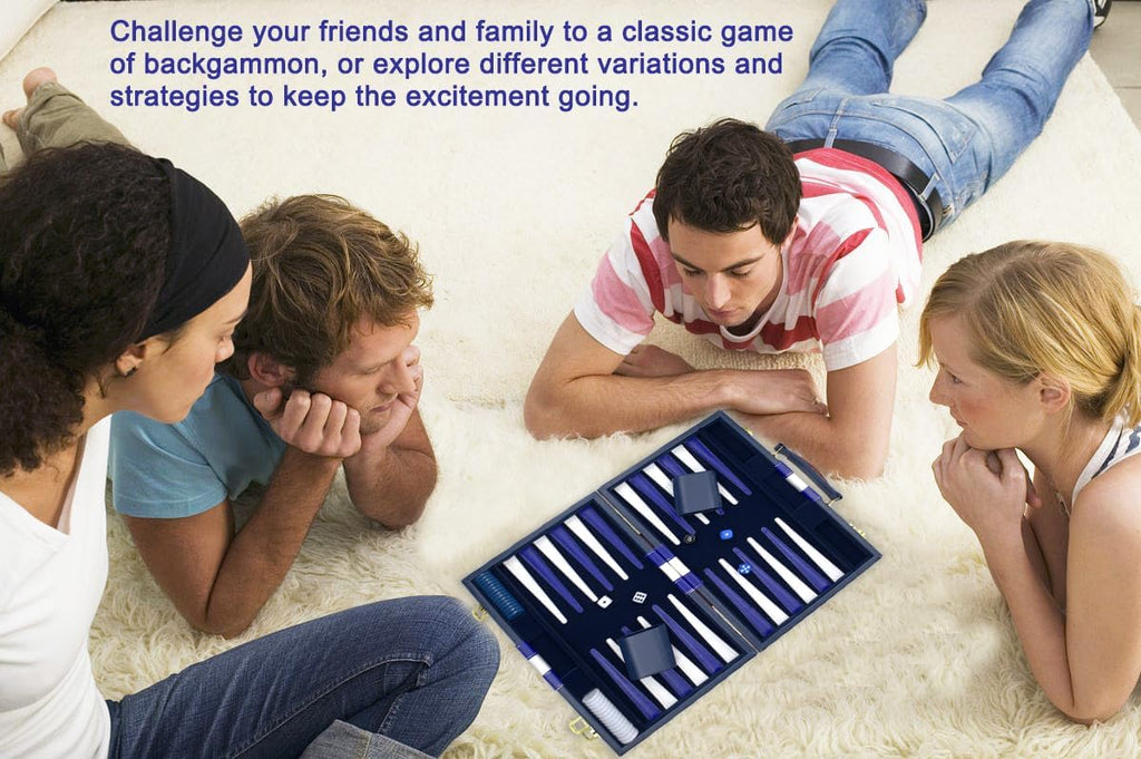 Large Backgammon Sets for Adults - Classic Board Games for 2 Players Adults and Kids - Premium Backgammon Set 15 inch - Set of 39