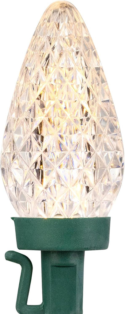 LED C7 Faceted Christmas Lights - Warm White - 20.25' Green Wire - 50ct