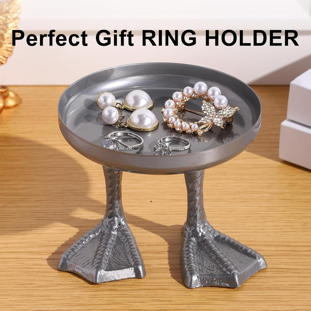 Duck Cute Jewelry Dish Tray. Ring Holder Dish Tray. Small Trinket Dish Tray.Jewelry Bowl.Silver.
