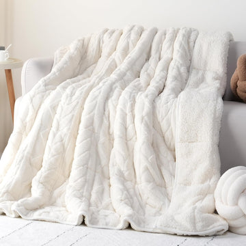 Jacquard Sherpa Weighted Blanket 12lbs for Adults Twin/Full Size