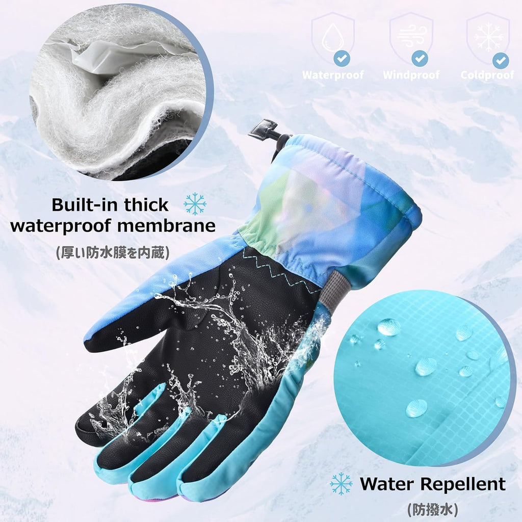 Kids Ski Gloves Winter Warm Snow Glove for Boys Girls Cycling Snowboarding Skating