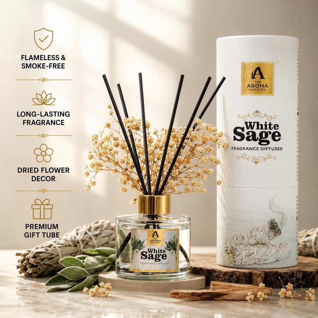 Fragrance Reed Diffuser Set with Natural Essential Oil, Aroma Sticks & Real Preserved Flowers | Luxury Home Decor