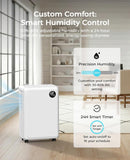 32 Pint Dehumidifier for Basement, 2500 sq.ft Dehumidifiers for Home with Drain Hose, 3 Modes, Auto Defrost, 24H Timer