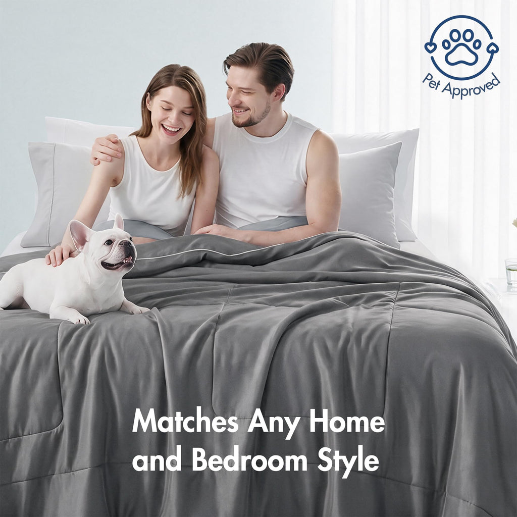 Breathable Cooling Comforter King, Grey, 106x90