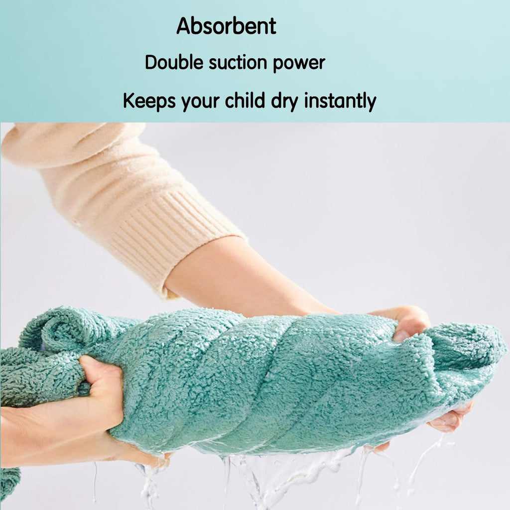 Hooded Bath Towel for Babies and Toddlers, 27.5" x 55"(Greenish)