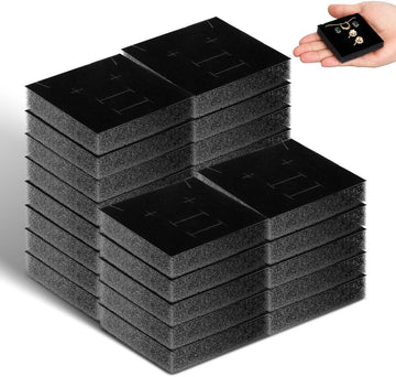 Jewelry Box Inserts: Cuttable Foam Velvet Insert Jewelry Box Liner Lightweight Ring Display Tray for Drawer - Set of 30