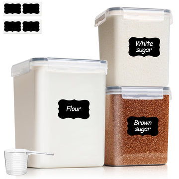 Airtight Flour and Sugar Container 2.6Qt & 5.5Qt 3Pack, Wide Mouth
