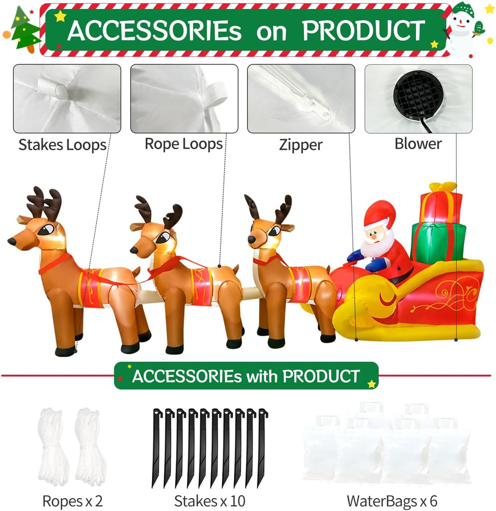 12 FT Christmas Inflatable Outdoor Santa Claus