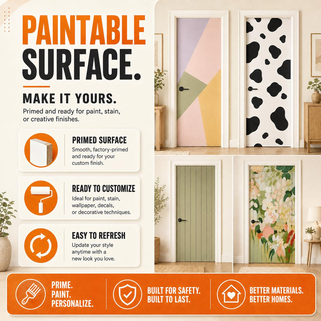 30x80 Interior Door Slab, 2-Lite Solid Core Doors, Pantry Door, Room Doors