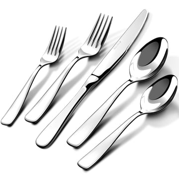 18/10 Silverware Set for 12, 60 Piece Stainless Steel Flatware Cutlery Set