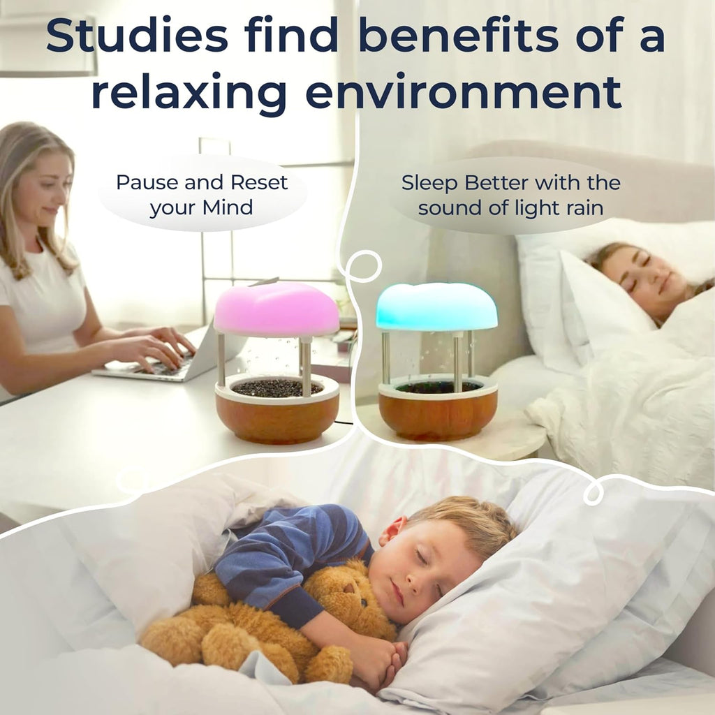 Calming Cloud’ Tabletop Water Fountain Quiet Pump Splash Resistant Zen & Nature Décor Promotes Focus, Stress Relief