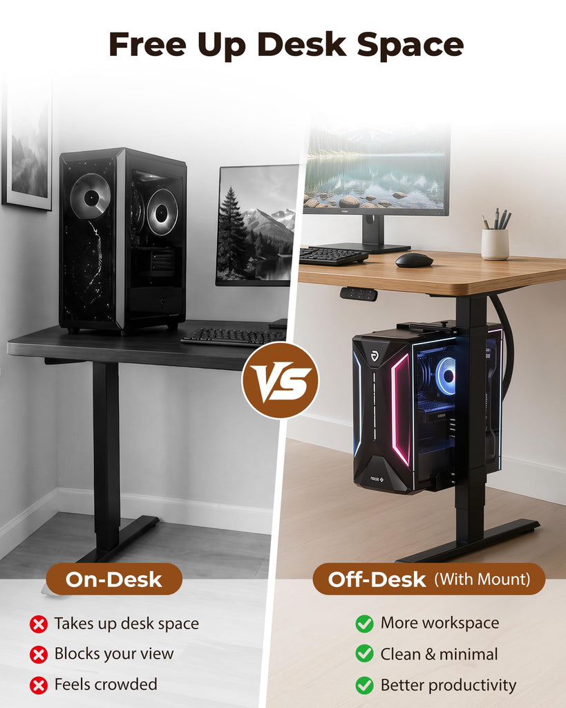 Dual Motor Standing Desk Frame with CPU Holder, Height Adjustable