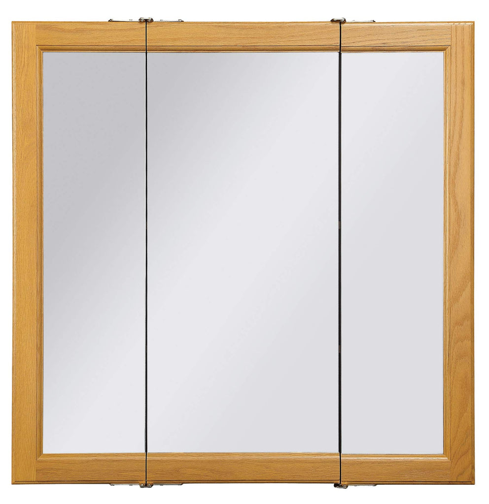 Claremont Tri-View Medicine Cabinet, 30", Honey Oak