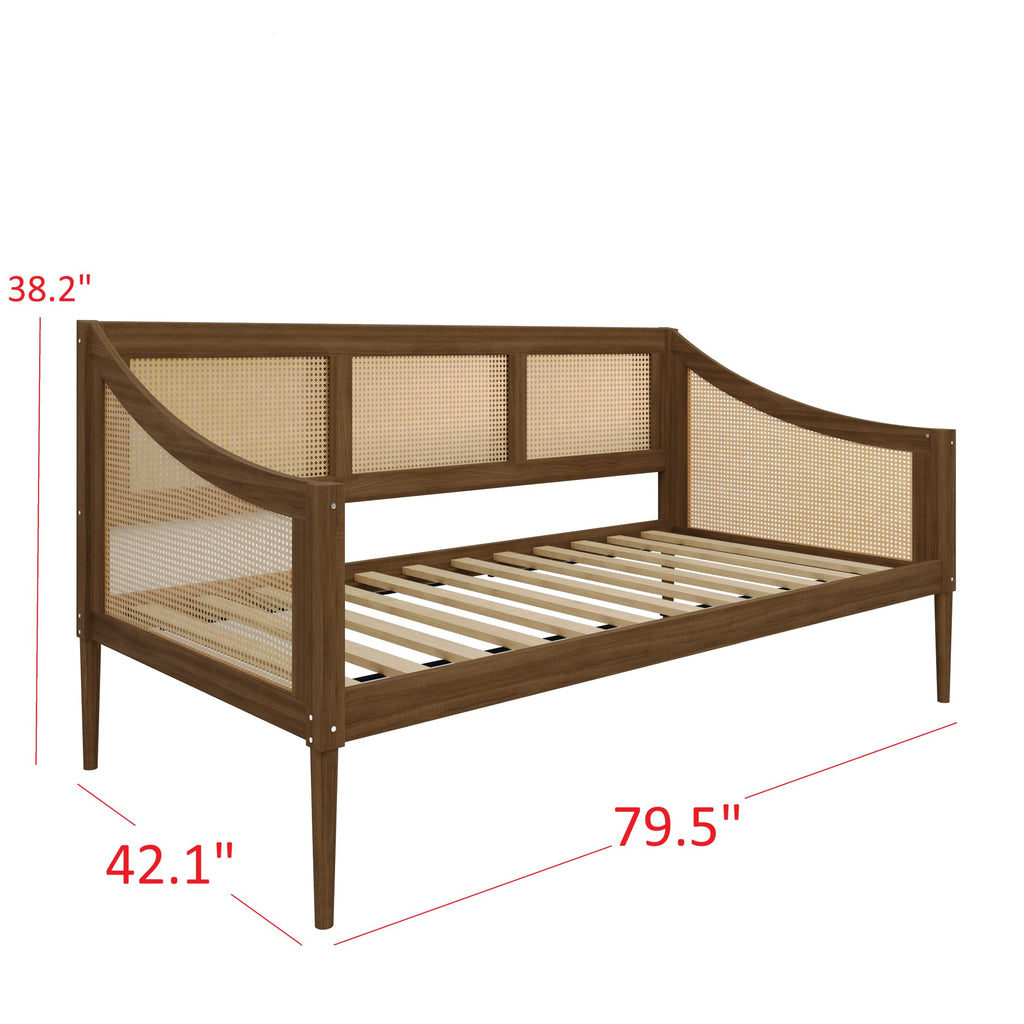 Elko Twin Wood and Rattan Daybed, Black