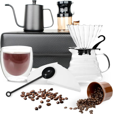 Pour Over Coffee Maker Set, All in One Portable Coffee Maker, Ideal Brewing and Travel, Coffee Lover Gift