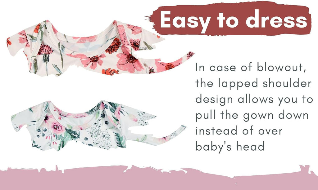 Newborn Baby Long Sleeve Sleeper Gown with Beanie 0-3 Months