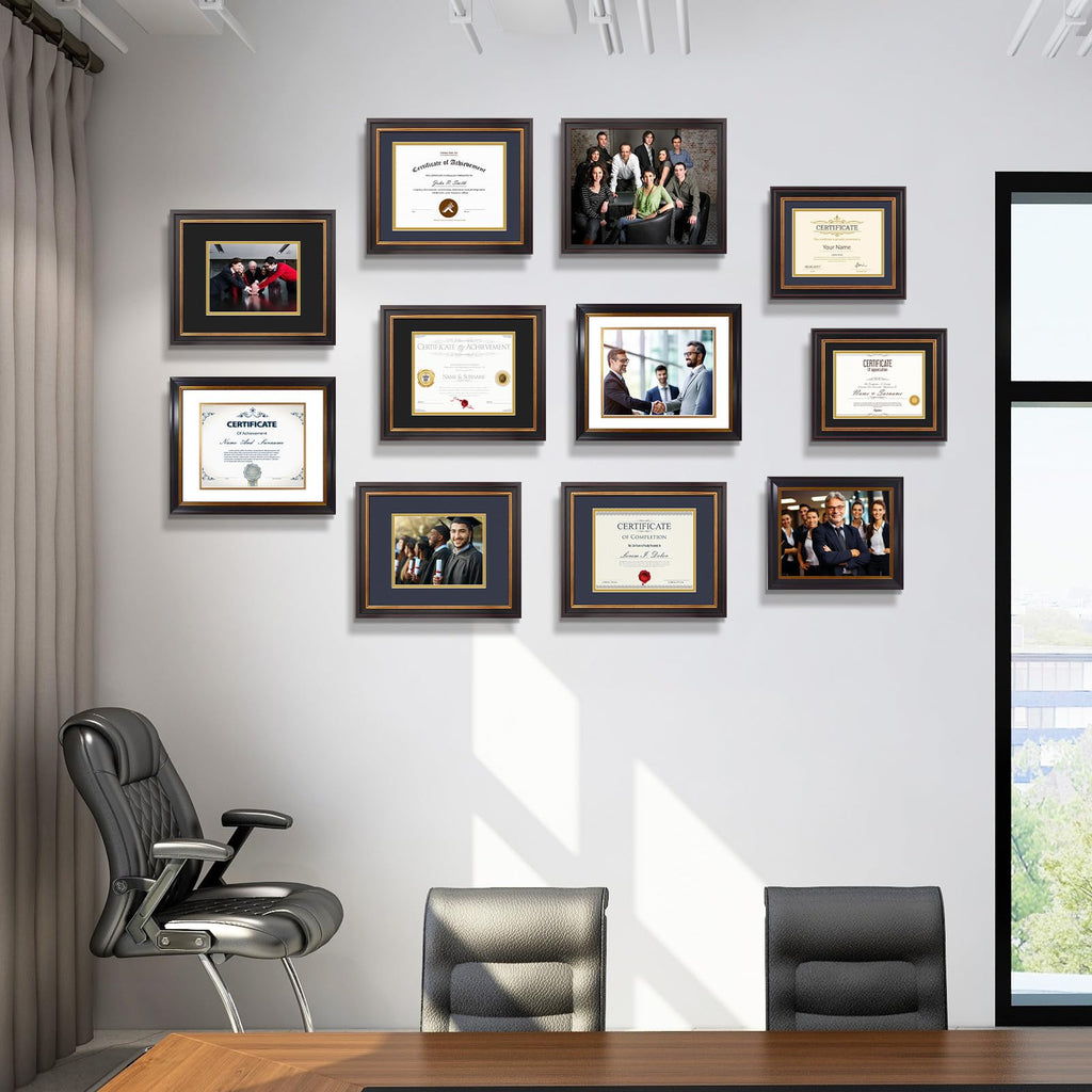 8x10 Frame White Over Gold Double Mat For 6x8 Diploma