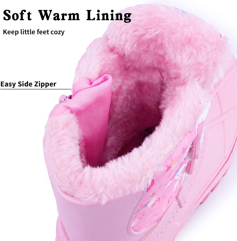 Toddler Girl Snow Boots Waterproof Warm Winter Boots for Girls