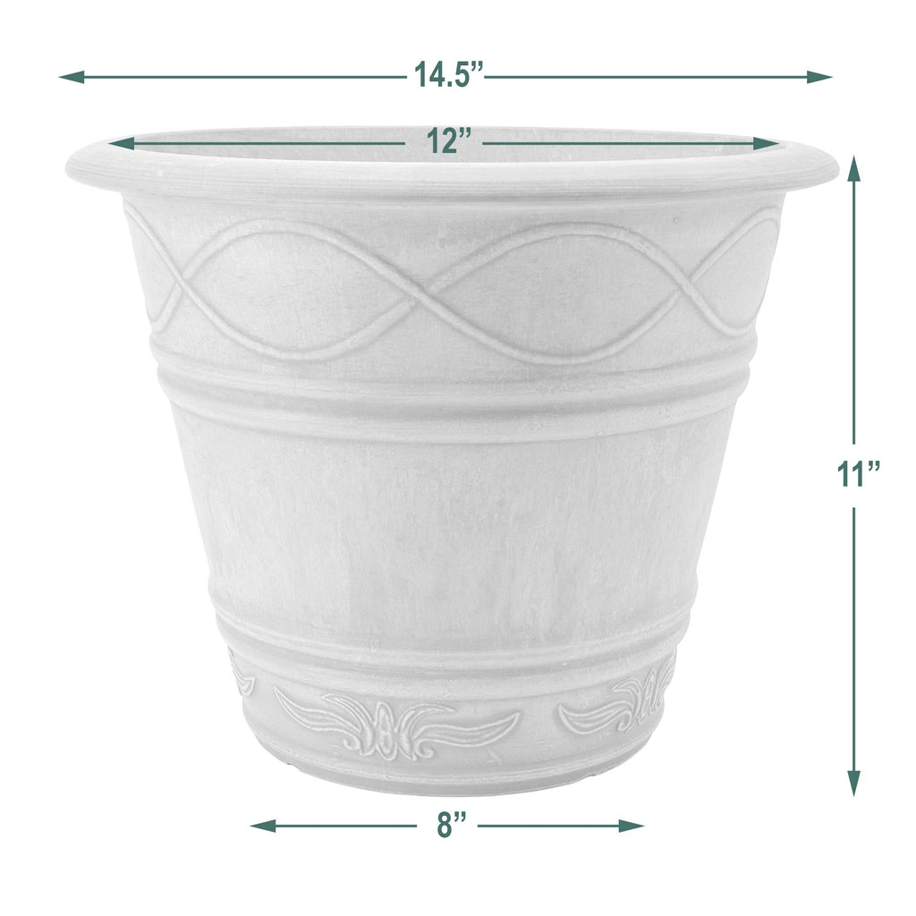 Western Weave Planter, 14 by 11.5-Inch, Terra Cotta Color