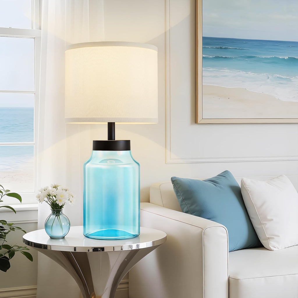 Coastal Fillable Table Lamps, Bedside Lamps Set of 2 Decor