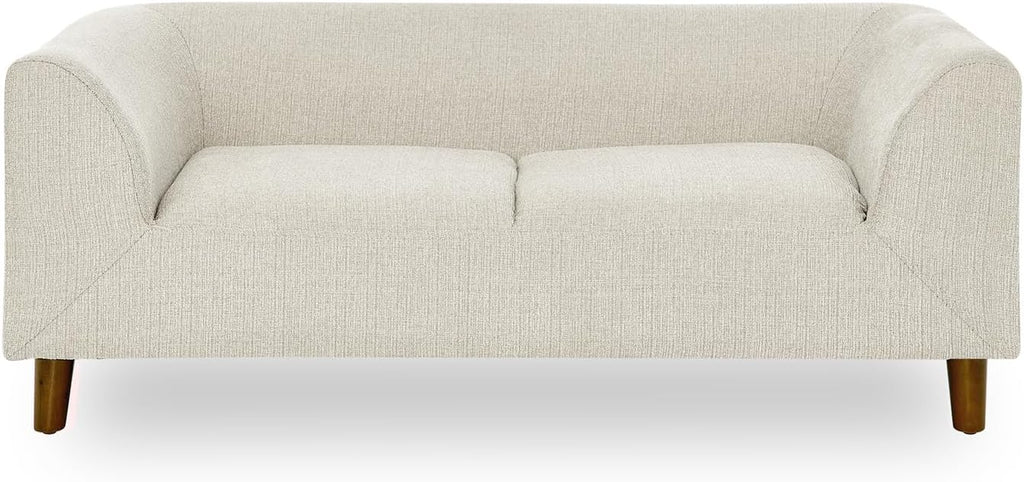 Dog Couch Bed, Comfy Linen Fabric Pet Sofa with Backrest and Armrests, Elevated Dog Couches with Wooden Legs