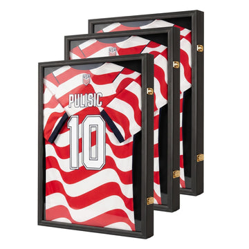 Large Jersey Frame Display Case Jersey Shadow Box Black 3PC