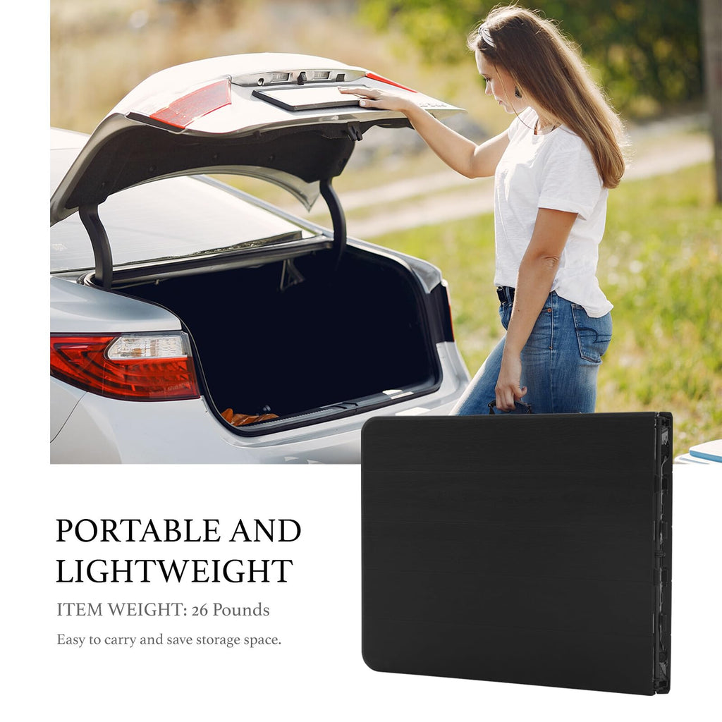 6 Foot Portable Plastic Folding Table 6FT 72" Half Foldable Heavy Duty Top w/Carry Handle - Indoor Outdoor Camping