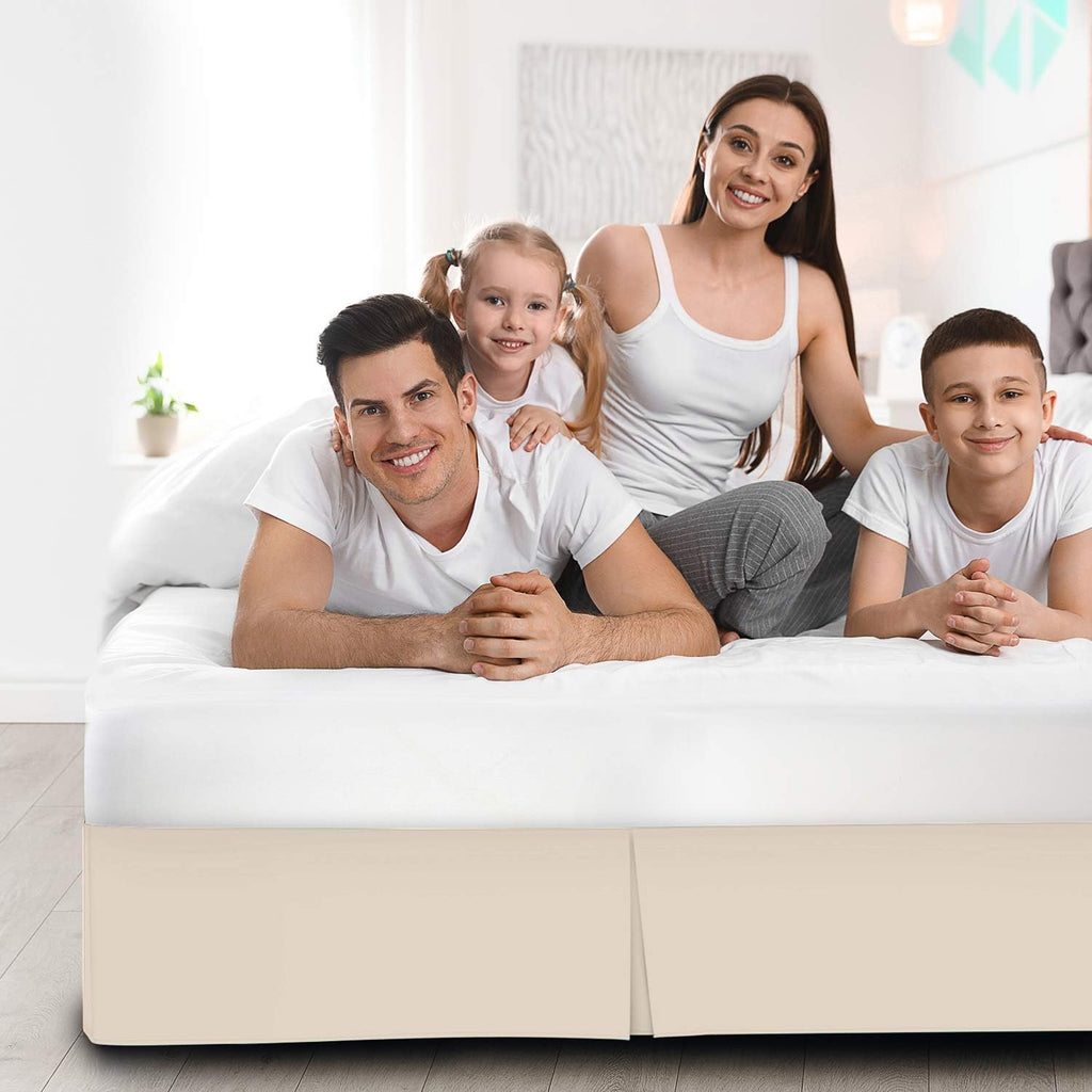 600 Thread Count Egyptian Cotton Bed Skirt - Split Corner, 39x75 Inches, 7 Inch Drop Elegant Dust Ruffle Design