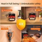 1500W Portable Electric Fireplace Space Heater with Realistic 3D Flame, Touch & Remote Control, 3 Heating Modes