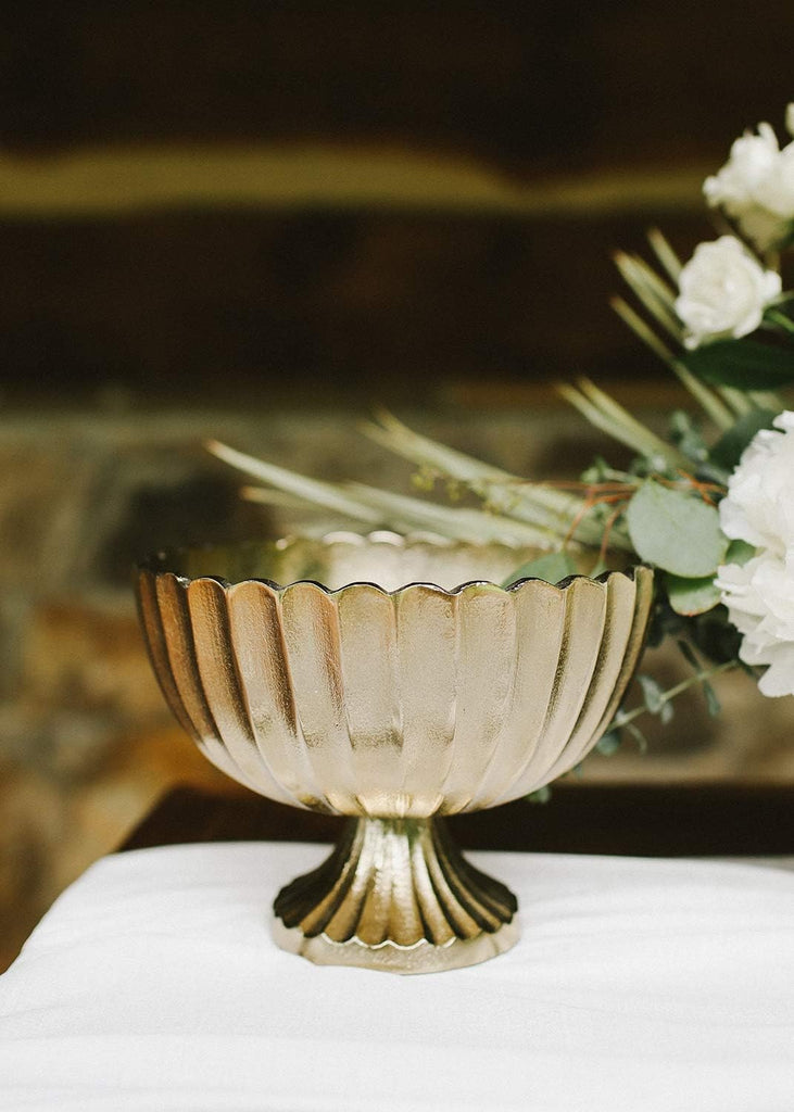 Scallop Compote for Plant and Flowers| Modern Bowl Decor l Indoor and Outdoor Vase for Any Event Decorations (8.5x
