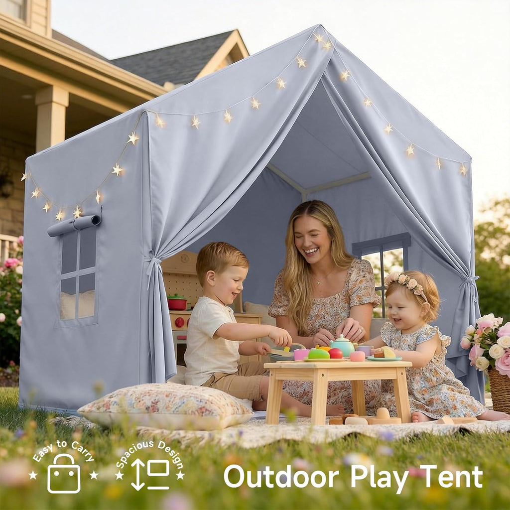 Kids Play Tent Girl Fairy Playhouse Indoor Castle Large Gray
