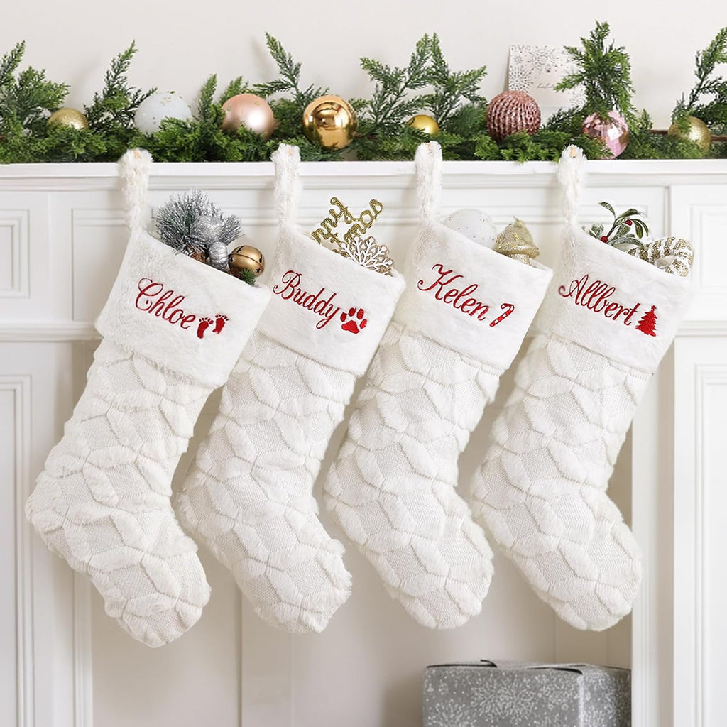 With Names 1 Pack White Faux Fur