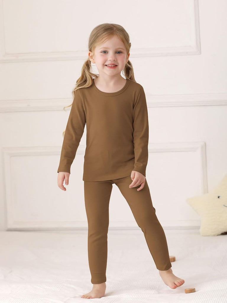 Baby Toddler Boys Girls Cotton Long Sleeve Shirt and Legging Set Kids Ribbed Basic Pant Piece for Daily Life