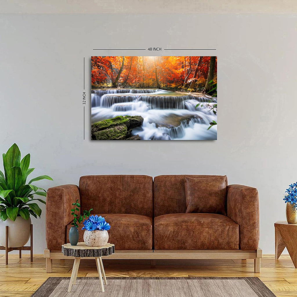 Nature Sunset Landscape Large Wall Art Living Room National Park Forest Picture Wall Decor Waterfall Scene Poster