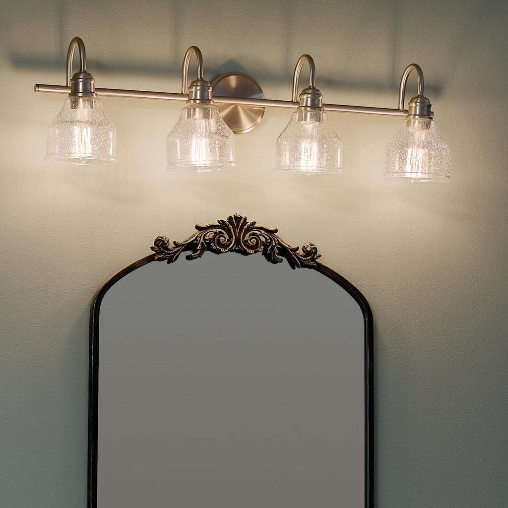 Avery 4-Light Farmhouse Vanity Light, Brushed Nickel